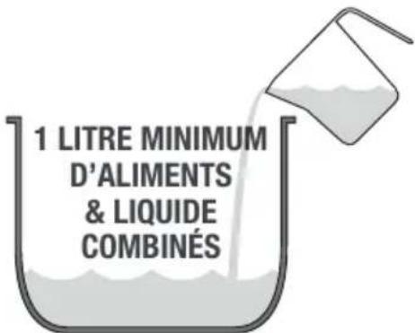 1 LITRE MINIMUM D'ALIMENTS & LIQUIDE COMBINÉS