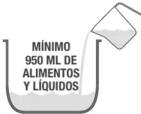 MÍNIMO 950 ML DE ALIMENTOS Y LÍQUIDOS