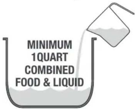 MINIMUM 1QUART COMBINED FOOD & LIQUID