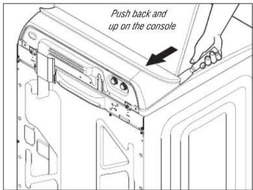 Push back and up on the console