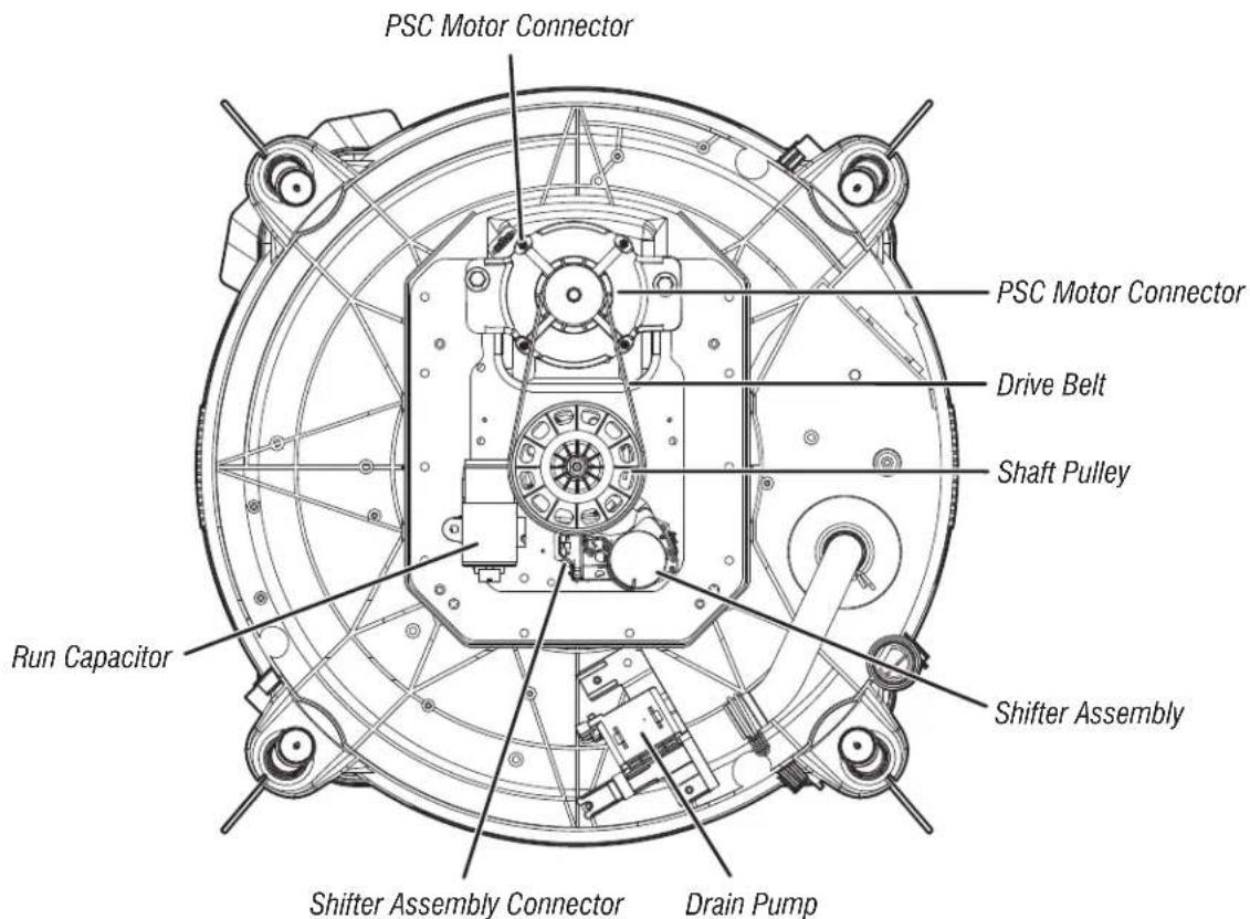 PSC Motor Connector PSC Motor Connector Drive Belt Shaft Pulley Run Capacitor Shifter Assembly Shifter Assembly Connector Drain Pump