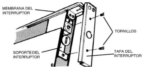 MEMBRANA DEL INTERRUPTOR SOPORTE DEL INTERRUPTOR TORNILLOS TAPA DEL INTERRUPTOR