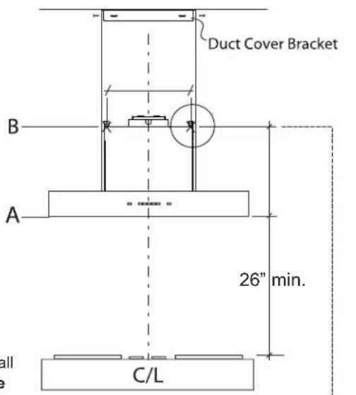 Duct Cover Bracket B A 26" min. C/L