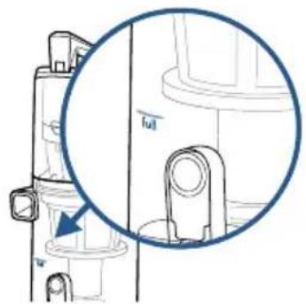 Technical line drawing of a mechanical component with a magnified circular detail (no text or symbols)