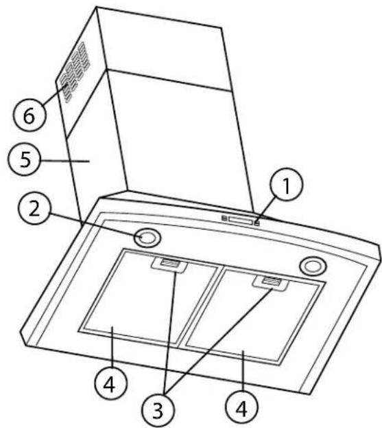 ELICA EPL636S1 - Description de la hotte et des commandes - 1