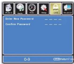 Enter New Password Confirm Password 0-9