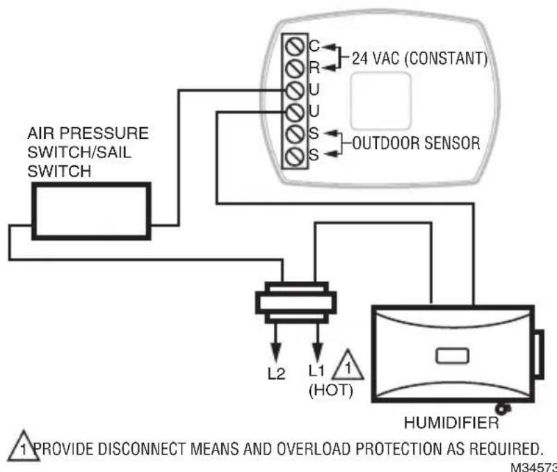 HONEYWELL HumidiPRO H6062 - Wiring HumidiPRO with Sail/Pressure Switch - 1