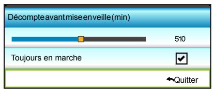OPTOMA HD28DSE - Décompte avant mise en veille (min) - 1