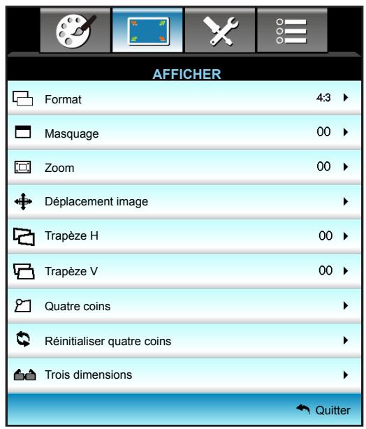 OPTOMA HD28DSE - Menu Affichage - 1