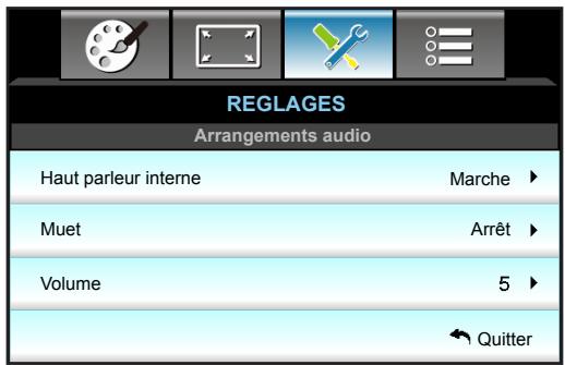 OPTOMA HD28DSE - Menu Configuration - Arrangements audio - 1