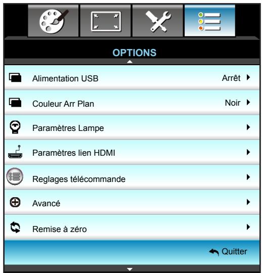 OPTOMA HD28DSE - Menu Options - 1