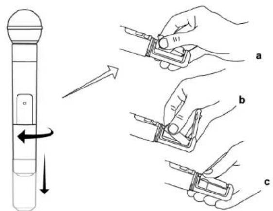 Diagram illustrating three-step instructions for using a device, showing step-by-step folding and assembly steps.