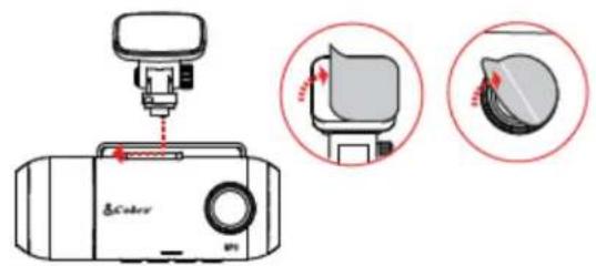 Diagram showing a device with labeled components and two circular insets illustrating the internal structure of a device.