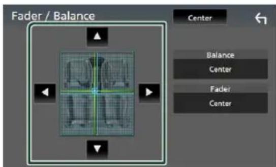 Fader / Balance Center Balance Center Fader Center
