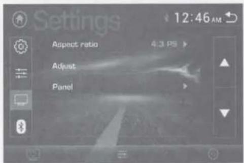Settings 12:46 AM Aspect ratio 4:3 PS Adjust Panel