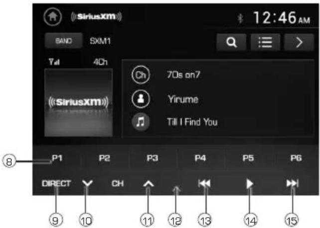 SIRUSXM BAND SXM1 Tal 4Ch (SIRUSXM) 70s on7 Yirume Till I Find You P1 P2 P3 P4 P5 P6 DIRECT CH 11 12 13 14 15 8