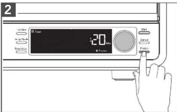 2 Function Temp/Mode Time/Hours Toas :20 Min + frozen Start Cancel Piano