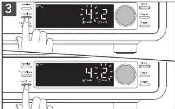 3 Function Toast Temp Shake Time Gas 4:2 Shack Slice Start Cancel Trigger Function Toast Temp Shake Time Gas 4:2 Shack Slice Start Cancel Trigger