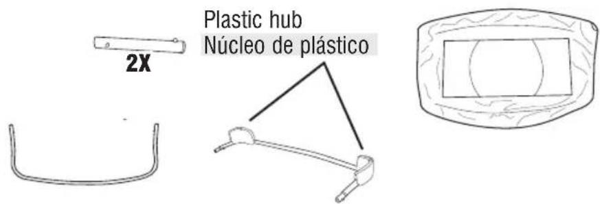 2X Plastic hub Núcleo de plástico