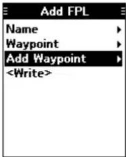 Add FPL Name Waypoint Add Waypoint