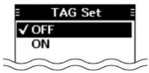 TAG Set ✓ OFF ON