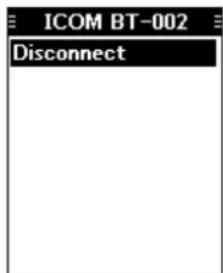 ICOM BT-002 Disconnect