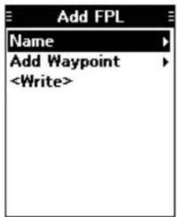 Add FPL Name Add Waypoint