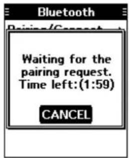 Waiting for the pairing request. Time left:(1:59) CANCEL