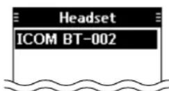 ICOM IC-A25C - Pairing and connecting the Bluetooth headset - 1
