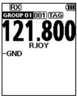 RX GROUP 01 [00] TAG 121.800 RJOY -GND
