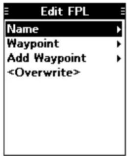 Edit FPL Name Waypoint Add Waypoint