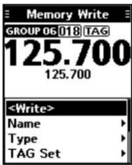 Memory Write GROUP 06 018 TAG 125.700 125.700 Name Type TAG Set