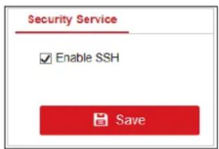 Security Service Enable SSH Save