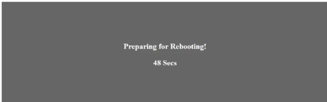 Preparing for Rebooting! 48 Secs