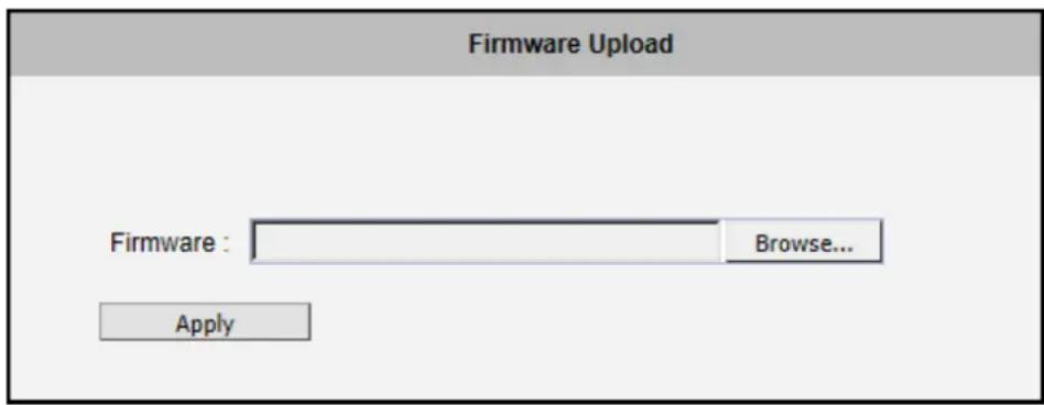 Firmware Upload Firmware : Browse... Apply
