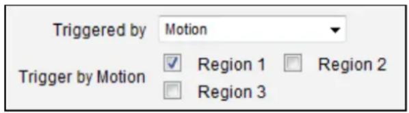 Triggered by Motion Trigger by Motion Region 1 Region 2 Region 3