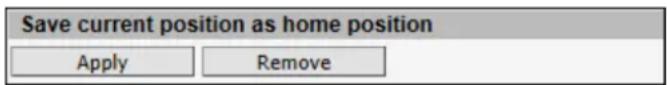 Save current position as home position Apply Remove