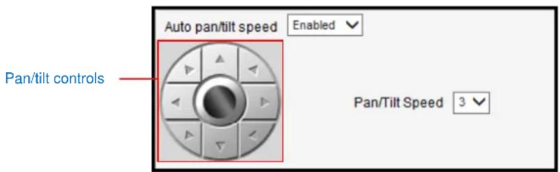 Auto pan/tilt speed Enabled Pan/tilt controls Pan/Tilt Speed 3