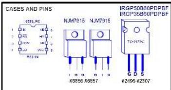 CASES AND PINS NJM7015 NJM7915 IRGP50B60PD8FB IRGP50B60PD8FB V9856 V9857 V2495 V2307
