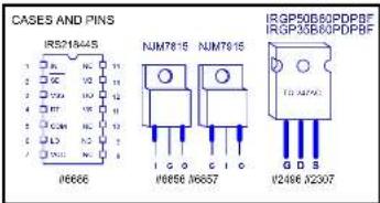 CASES AND PINS IRS718445 NIM7816 NIM7016 IRGP05B0PDPBF IRGP35B0PDPBF I25718445 NIM7816 NIM7016 I2496 X2307