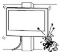SONY SU-WL855 - Do not install the Wall-Mount Bracket on wall surfaces where the corners or the sides of the TV protrude away from the wall surface. - 1