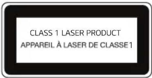CLASS 1 LASER PRODUCT APPAREIL À LASER DE CLASSE 1