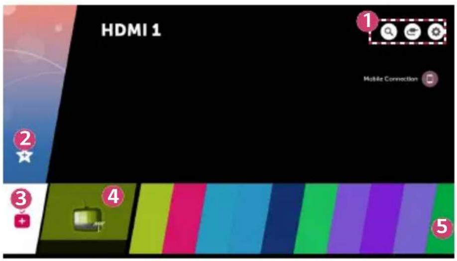 HDMI 1 1 Mobile Connection 2 3 4 5
