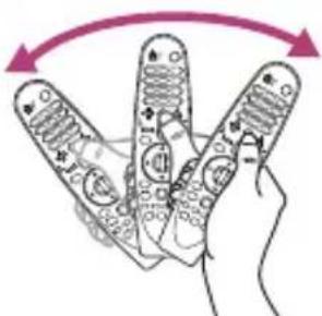 Illustration of three hand-cockled remote control devices with directional arrows indicating rotation or movement.