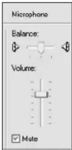 Microphone Balance: Volume: ✓ Mute