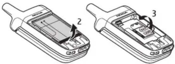 NOKIA 6061 - ■Instalar la tarjeta SIM y labatería - 3