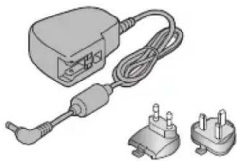 Illustration of a charging plug connected to two separate electrical plugs (no text or symbols)