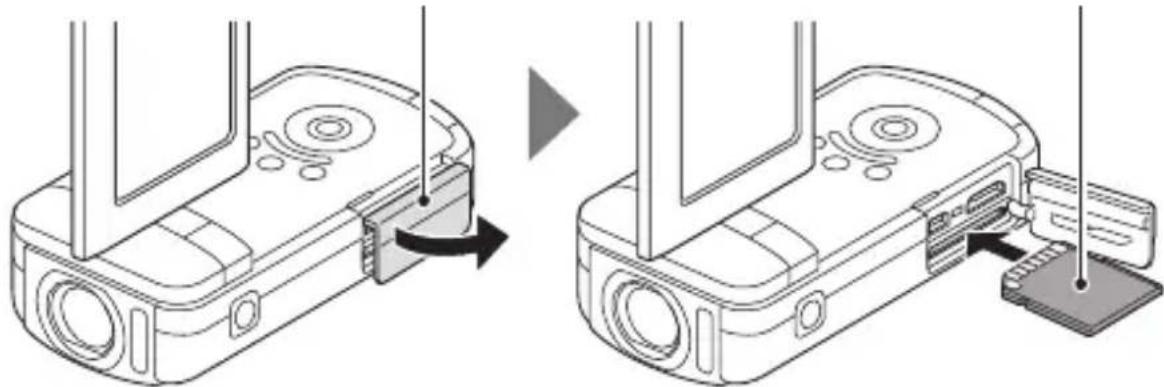 Diagram showing two views of a device with ports and connectors, one being rotated and the other inserted (no text or symbols present)