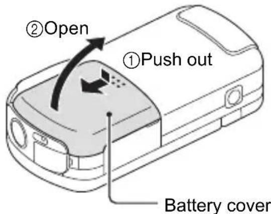 ②Open ①Push out Battery cover