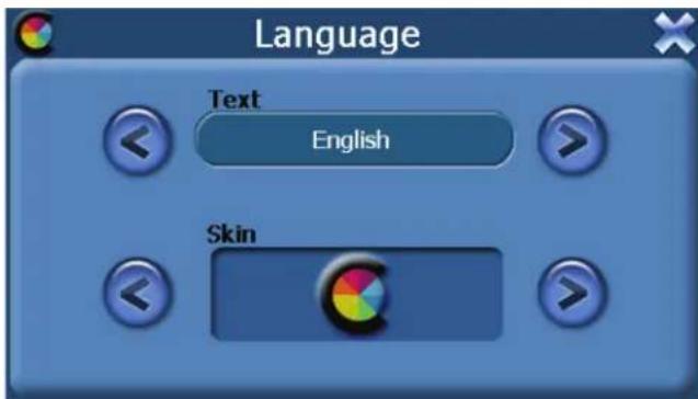 Language Text English Skin
